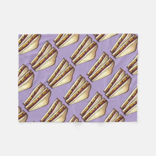 PB&J Peanut Butter and Grape Jelly Sandwich Fleecedecke (Vorderseite (Horizontal))