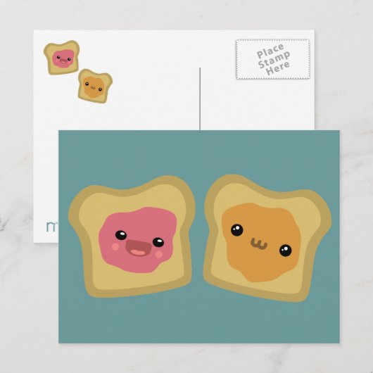 PB&J Toast Postkarte (Vorne/Hinten)