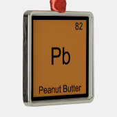 Pb - Peanut Butter Chemie Periodisches Tabellensym Silbernes Ornament (Rechts)