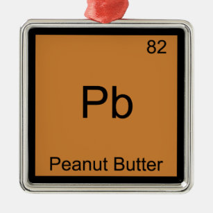 Pb - Peanut Butter Chemie Periodisches Tabellensym Silbernes Ornament