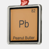 Pb - Peanut Butter Chemie Periodisches Tabellensym Silbernes Ornament (Links)