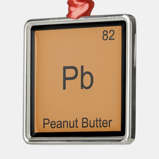 Pb - Peanut Butter Chemie Periodisches Tabellensym Silbernes Ornament (Links)