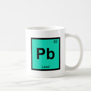 Pb - Periodisches Symbol-Element für die Bleichem Kaffeetasse