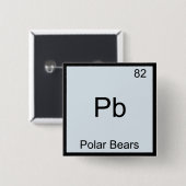 Pb - Symbol für Polar Bears Funny Chemistry Elemen Button (Vorne & Hinten)