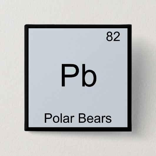 Pb - Symbol für Polar Bears Funny Chemistry Elemen Button (Vorderseite)
