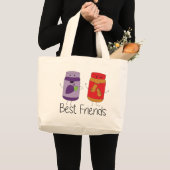 PB und J Best Friends Pb und J BESTE FREUNDIN Zeic Jumbo Stoffbeutel (Vorderseite (Produkt))