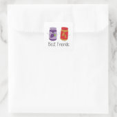 PB und J Best Friends Pb und J BESTE FREUNDIN Zeic Quadratischer Aufkleber (Tasche)