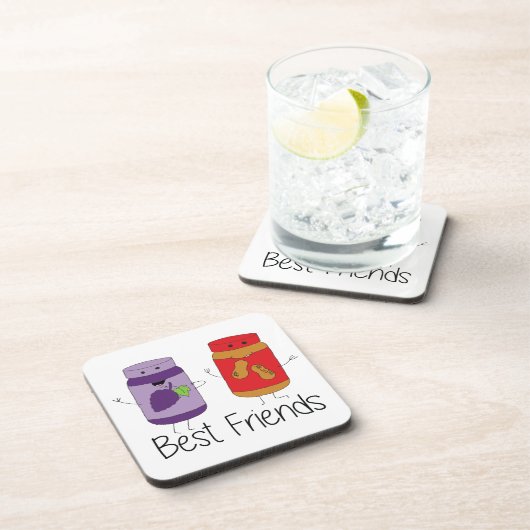 PB und J Best Friends Pb und J BESTE FREUNDIN Zeic Untersetzer (Rechte Seite)