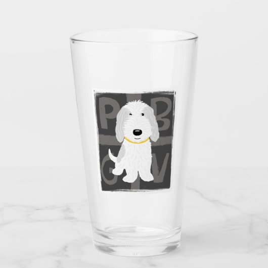 PBGV Petit Basset Griffon Vendeen Cartoon Dog Glas (Vorderseite)