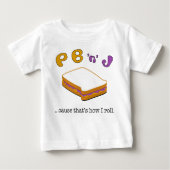 PBJ langes Hülsen-Mädchent-stück Baby T-shirt (Vorderseite)