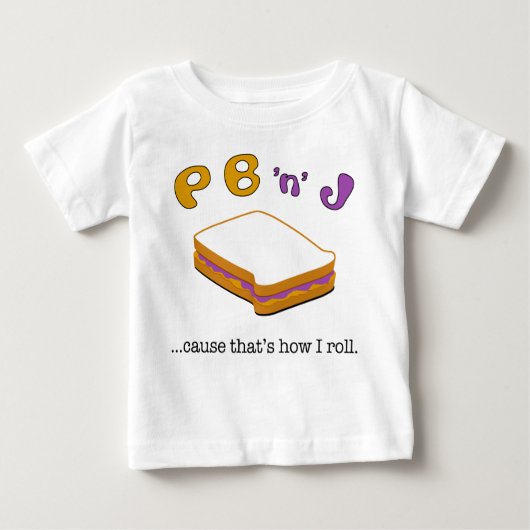 PBJ langes Hülsen-Mädchent-stück Baby T-shirt (Vorderseite)