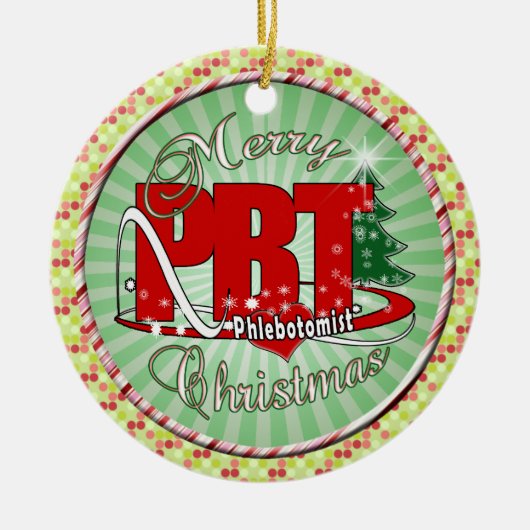 PBT CHRISTMAS PHLEBOTOMISTISCHES LABOR KERAMIK ORNAMENT (Vorne)