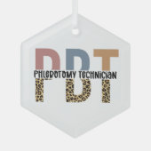 PBT Phlebotomie Techniker Leopard Print Ornament Aus Glas (Vorderseite)
