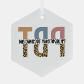 PBT Phlebotomie Techniker Leopard Print Ornament Aus Glas (Rückseite)