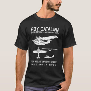 Pby Catalina American Ww2 Flying Boat Diagramme T-Shirt