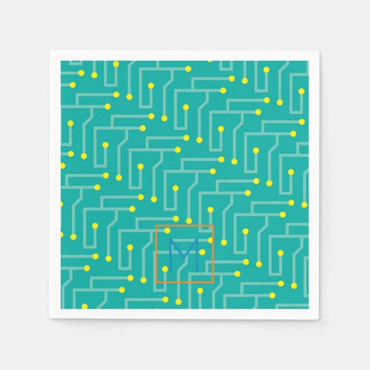 PC Circuit Board INITIAL Moderne Farben Serviette (Vorderseite)