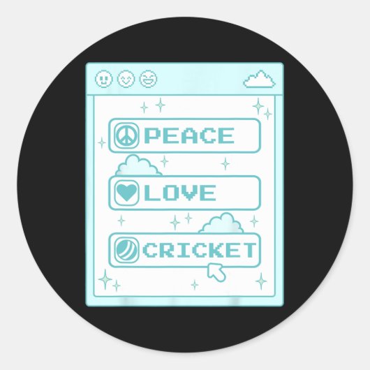 Pc Computer Freak Nerd Frieden Liebe Cricket Liebh Runder Aufkleber (Vorderseite)