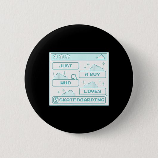 PC-Computer-Geek-Nerd-Cool-Gamer-Junge, der Ska li Button (Vorderseite)