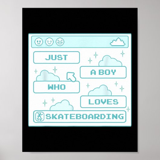 PC-Computer-Geek-Nerd-Cool-Gamer-Junge, der Ska li Poster (Vorne)