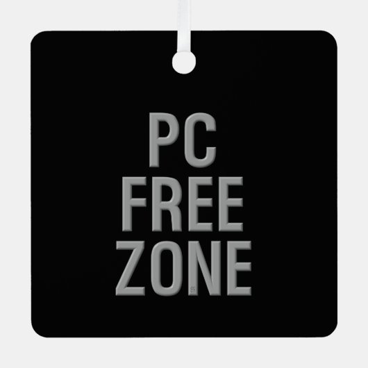 PC Free Zone Black Metal Quadrat Ornament (Vorderseite)