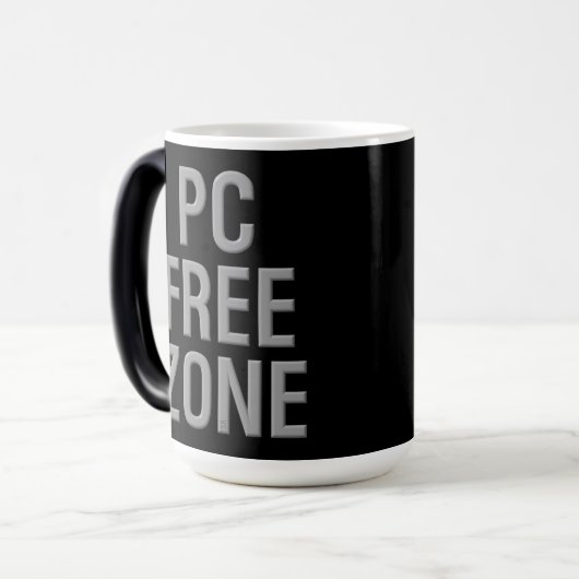 PC Free Zone Black Morphing Tasse (Vorderseite Links)