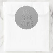 PC Free Zone graue große runde Aufkleber (Tasche)