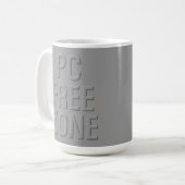 PC Free Zone graue Tasse (Vorderseite Links)