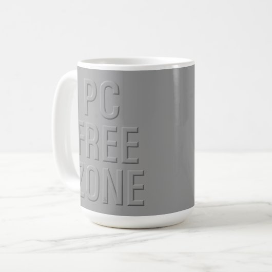 PC Free Zone graue Tasse (Vorderseite Links)