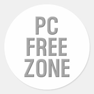 PC Free Zone große runde Aufkleber