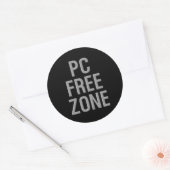 PC Free Zone schwarz rund große Aufkleber (Umschlag)