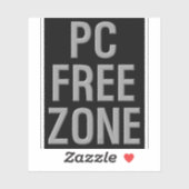 PC Free Zone schwarzer Konturaufkleber Aufkleber (Blatt)