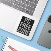 PC Free Zone schwarzer Konturaufkleber Aufkleber (Laptop mit iPhone)