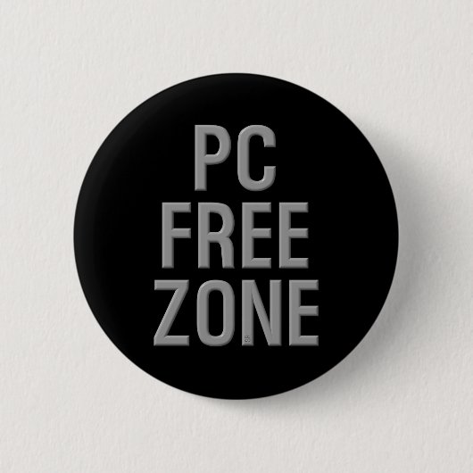PC Free Zone schwarzer Standard-Round-Button Button (Vorderseite)