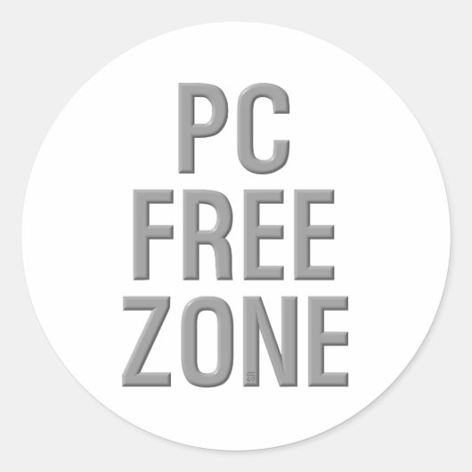 PC Free Zone um große Aufkleber (Vorderseite)