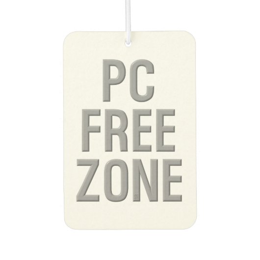 PC Free Zone Weißkarosserie Autolufterfrischer (Vorderseite)