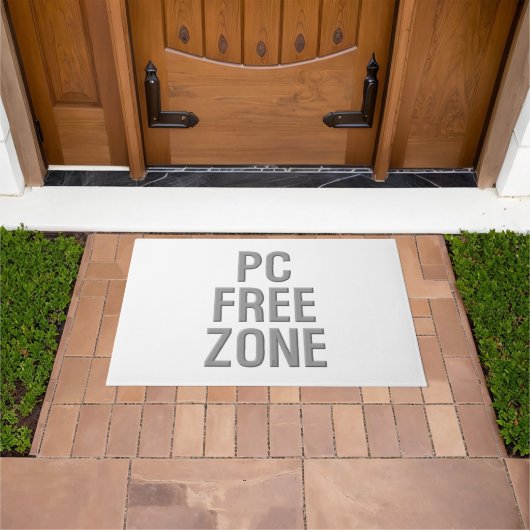PC Free Zone White Doormat Fußmatte (Außenbereich)
