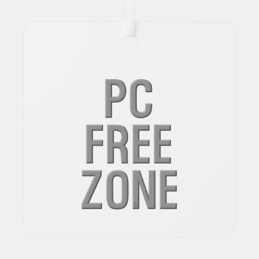 PC Free Zone White Metal Ornament (Rückseite)