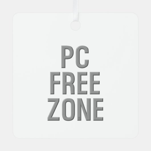 PC Free Zone White Metal Ornament Aus Metall (Vorderseite)