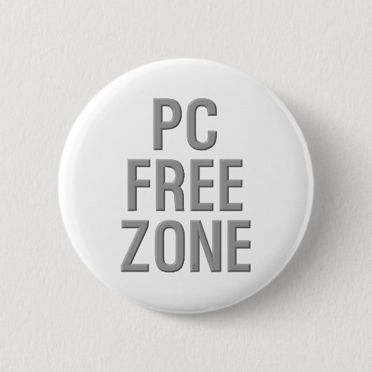 PC Free Zone White Standard Round-Taste Button (Vorderseite)