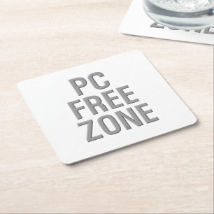 PC Free Zone Whitepaper-Untersetzer Rechteckiger Pappuntersetzer