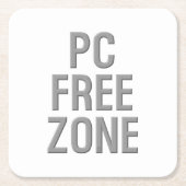 PC Free Zone Whitepaper-Untersetzer Rechteckiger Pappuntersetzer (Vorderseite)