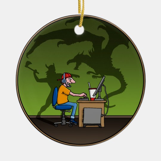 PC Gamer Rundes Keramik Ornament