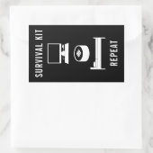 PC-Gamer Sushi Sleep Black and White Rechteckiger Aufkleber (Tasche)