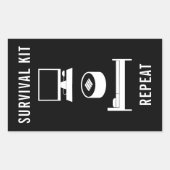 PC-Gamer Sushi Sleep Black and White Rechteckiger Aufkleber (Vorderseite)