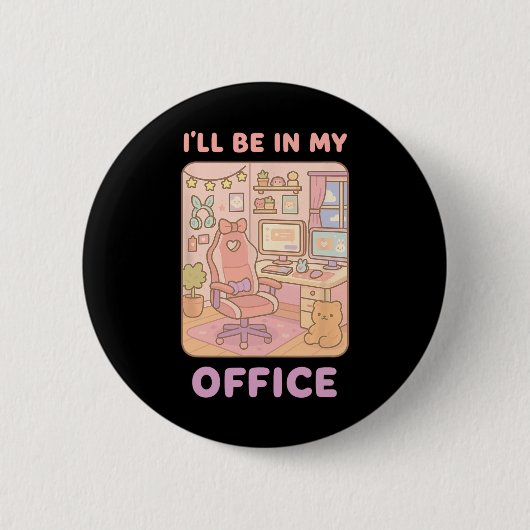 PC Gaming Ich bin in meinem Office Hardware Nerd P Button (Vorderseite)