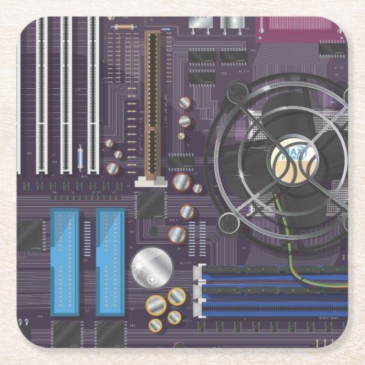 PC-Mainboard-CPU Rechteckiger Pappuntersetzer (Vorderseite)