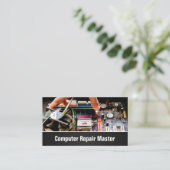 PC-Mainboard-Foto für Computerreparaturtechniker Visitenkarte (Stehend Vorderseite)