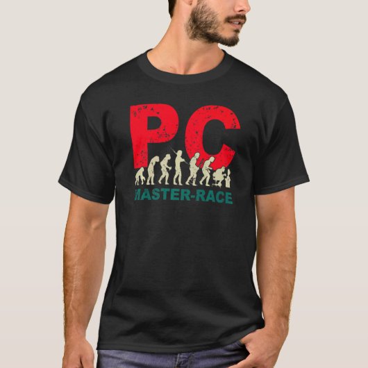Pc Master Race Evolution Graphic For Gamers T-Shirt (Vorderseite)