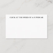 PC-Maus-Auto: Klicken Sie mit der Geschwindigkeit  Visitenkarte (Rückseite)