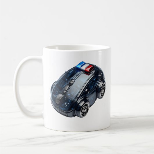 PC-Maus-Auto: Polizeifahrzeug Kaffeetasse (Links)